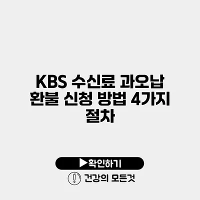 KBS 수신료 과오납 환불 신청 방법 4가지 절차