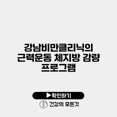 강남비만클리닉의 근력운동 체지방 감량 프로그램