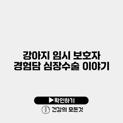 강아지 임시 보호자 경험담 심장수술 이야기