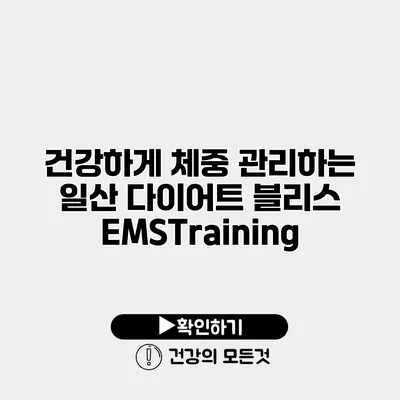 건강하게 체중 관리하는 일산 다이어트 블리스 EMSTraining
