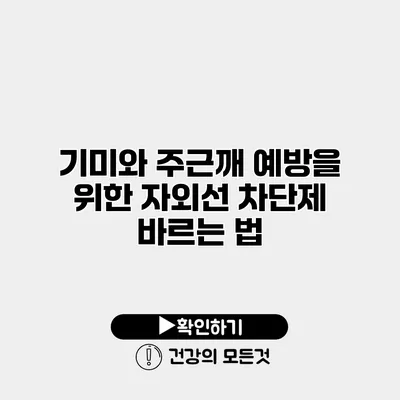 기미와 주근깨 예방을 위한 자외선 차단제 바르는 법