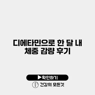 디에타민으로 한 달 내 체중 감량 후기