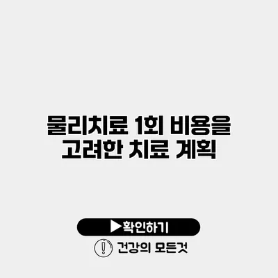물리치료 1회 비용을 고려한 치료 계획