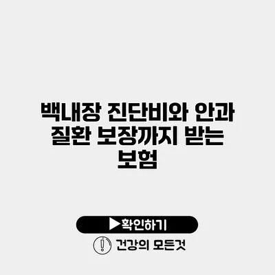백내장 진단비와 안과 질환 보장까지 받는 보험