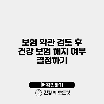 보험 약관 검토 후 건강 보험 해지 여부 결정하기