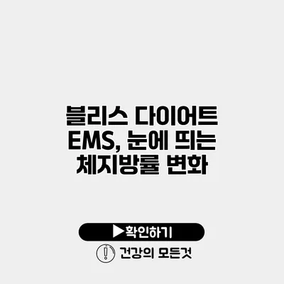 블리스 다이어트 EMS, 눈에 띄는 체지방률 변화