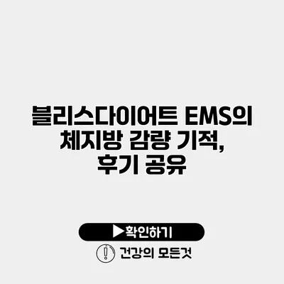 블리스다이어트 EMS의 체지방 감량 기적, 후기 공유