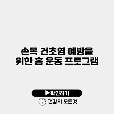 손목 건초염 예방을 위한 홈 운동 프로그램