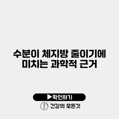 수분이 체지방 줄이기에 미치는 과학적 근거