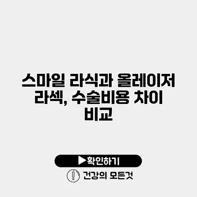 스마일 라식과 올레이저 라섹, 수술비용 차이 비교