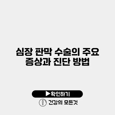 심장 판막 수술의 주요 증상과 진단 방법
