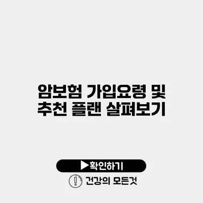 암보험 가입요령 및 추천 플랜 살펴보기