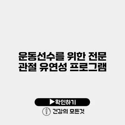운동선수를 위한 전문 관절 유연성 프로그램