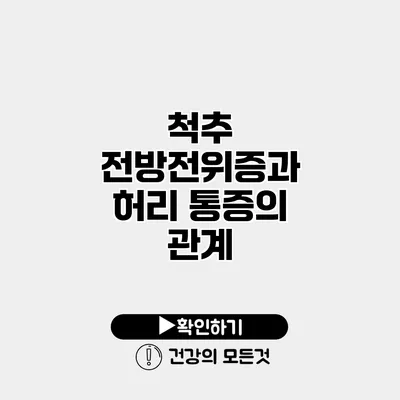 척추 전방전위증과 허리 통증의 관계