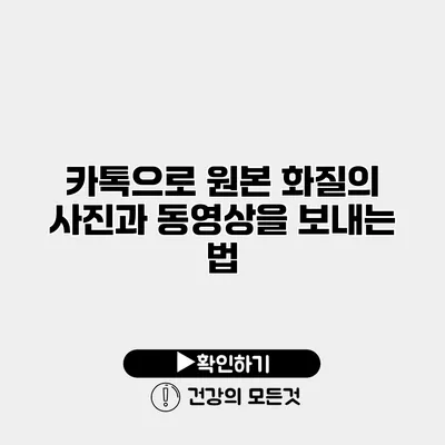 카톡으로 원본 화질의 사진과 동영상을 보내는 법