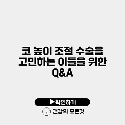 코 높이 조절 수술을 고민하는 이들을 위한 Q&A