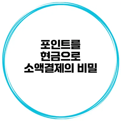 포인트를 현금으로 소액결제의 비밀