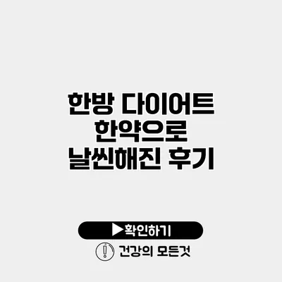 한방 다이어트 한약으로 날씬해진 후기