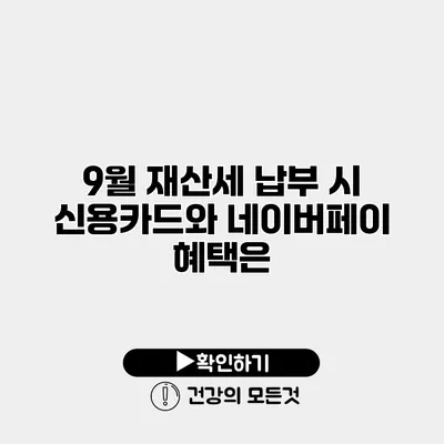 9월 재산세 납부 시 신용카드와 네이버페이 혜택은?