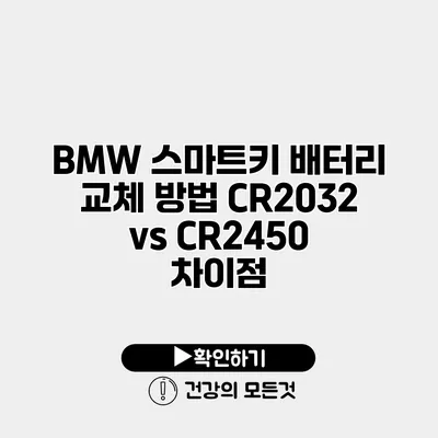 BMW 스마트키 배터리 교체 방법 CR2032 vs CR2450 차이점