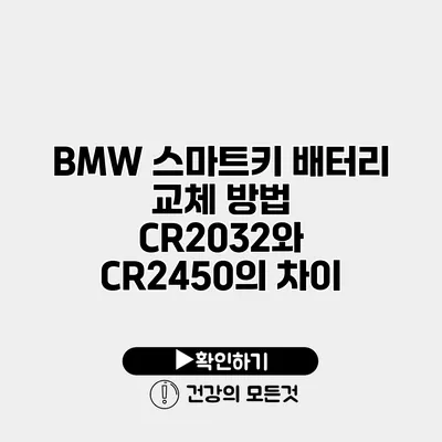 BMW 스마트키 배터리 교체 방법 CR2032와 CR2450의 차이