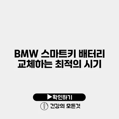 BMW 스마트키 배터리 교체하는 최적의 시기