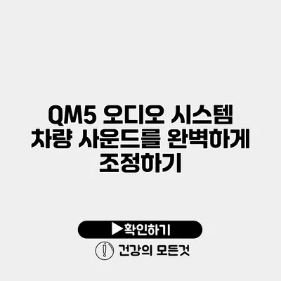 QM5 오디오 시스템 차량 사운드를 완벽하게 조정하기