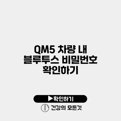 QM5 차량 내 블루투스 비밀번호 확인하기