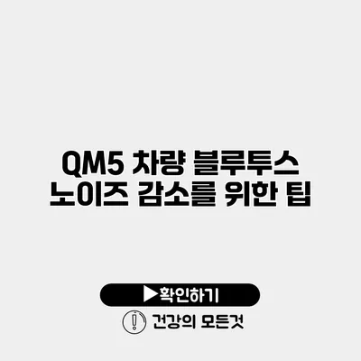 QM5 차량 블루투스 노이즈 감소를 위한 팁