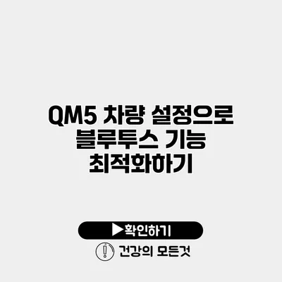 QM5 차량 설정으로 블루투스 기능 최적화하기