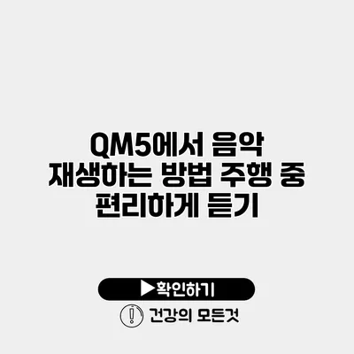 QM5에서 음악 재생하는 방법 주행 중 편리하게 듣기