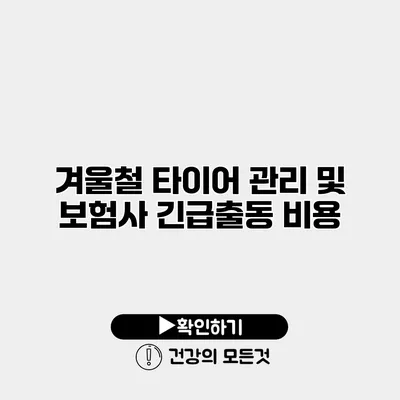 겨울철 타이어 관리 및 보험사 긴급출동 비용