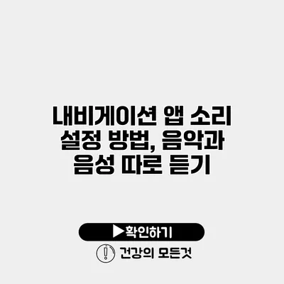 내비게이션 앱 소리 설정 방법, 음악과 음성 따로 듣기