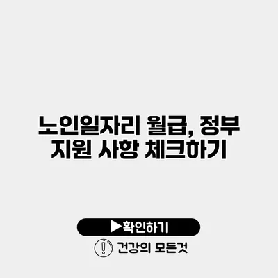 노인일자리 월급, 정부 지원 사항 체크하기