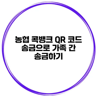 농협 콕뱅크 QR 코드 송금으로 가족 간 송금하기