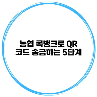 농협 콕뱅크로 QR 코드 송금하는 5단계