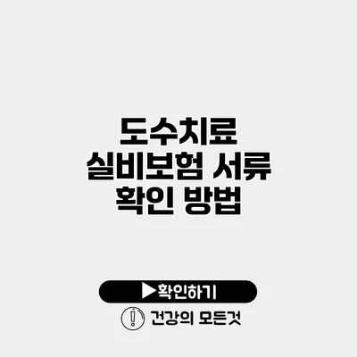 도수치료 실비보험 서류 확인 방법