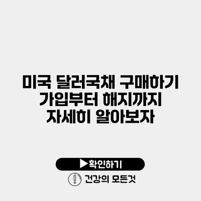 미국 달러국채 구매하기 가입부터 해지까지 자세히 알아보자