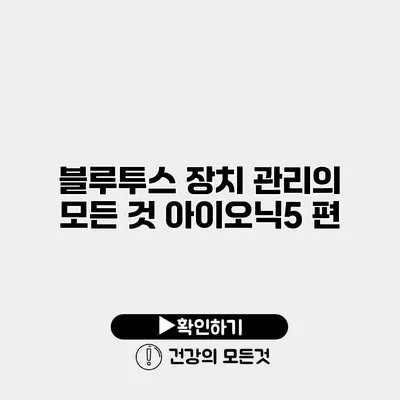 블루투스 장치 관리의 모든 것 아이오닉5 편