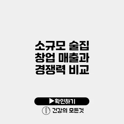 소규모 술집 창업 매출과 경쟁력 비교