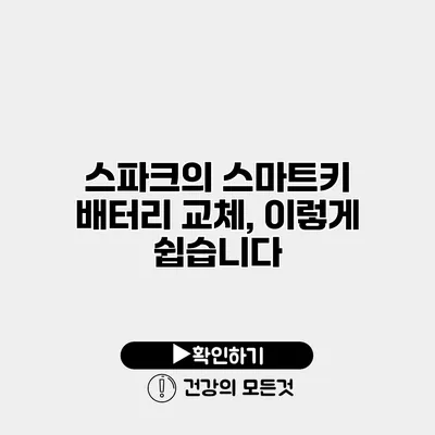 스파크의 스마트키 배터리 교체, 이렇게 쉽습니다