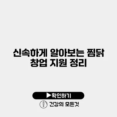신속하게 알아보는 찜닭 창업 지원 정리