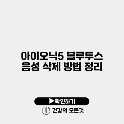 아이오닉5 블루투스 음성 삭제 방법 정리