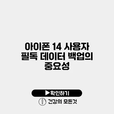 아이폰 14 사용자 필독 데이터 백업의 중요성
