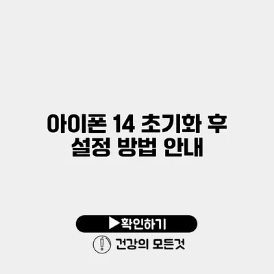 아이폰 14 초기화 후 설정 방법 안내
