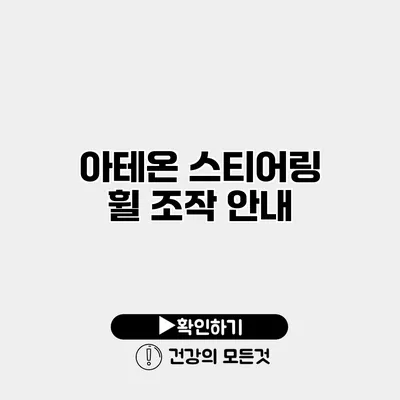 아테온 스티어링 휠 조작 안내