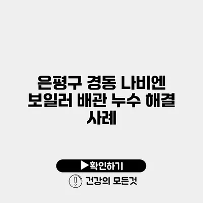 은평구 경동 나비엔 보일러 배관 누수 해결 사례
