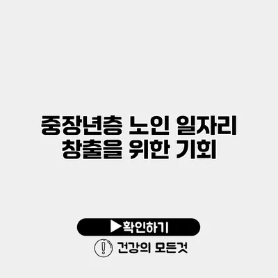 중장년층 노인 일자리 창출을 위한 기회