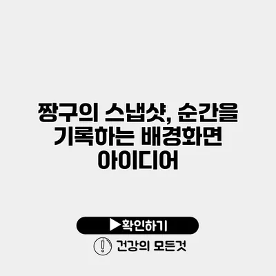 짱구의 스냅샷, 순간을 기록하는 배경화면 아이디어