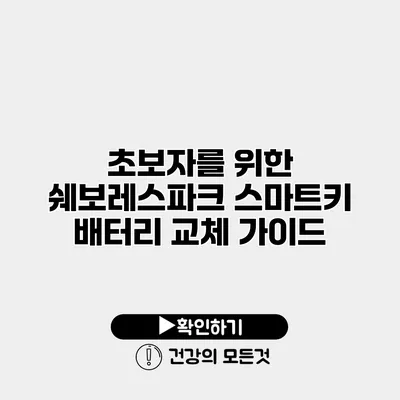 초보자를 위한 쉐보레스파크 스마트키 배터리 교체 가이드